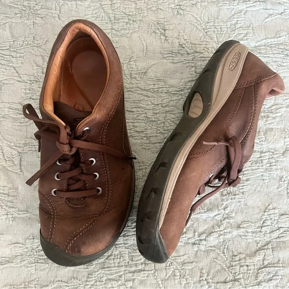 Keen Women’s Presidio 2 Leather Low Top Sneaker Size 9.5 Casual Comfort Brown